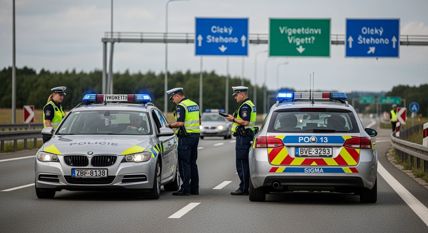 Mobilne patrole kontrolujące winiety w Czechach
